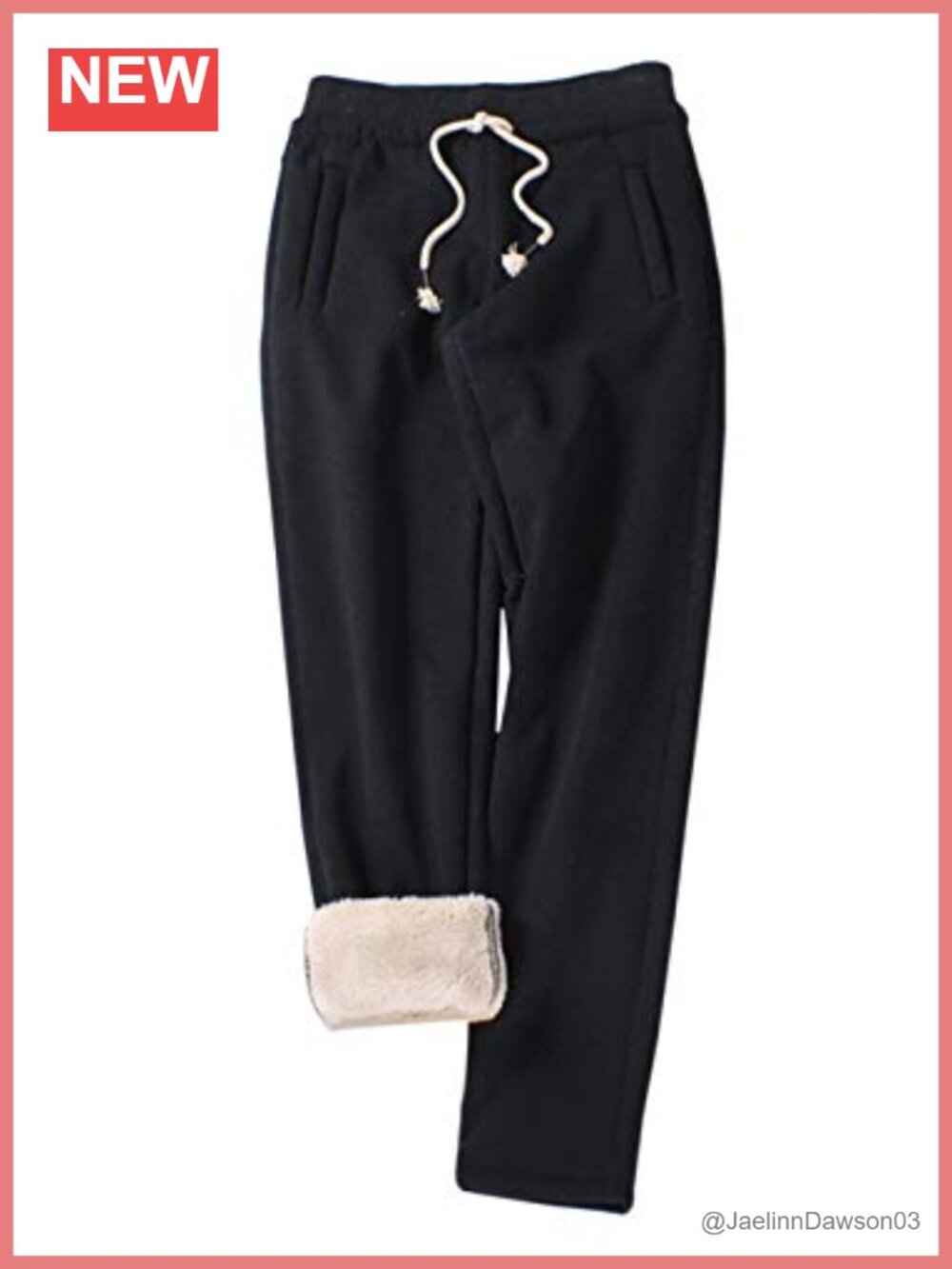 Sherpa Lined Sweatpants High Rise Tapered Jogger Winter Warm Active Pants